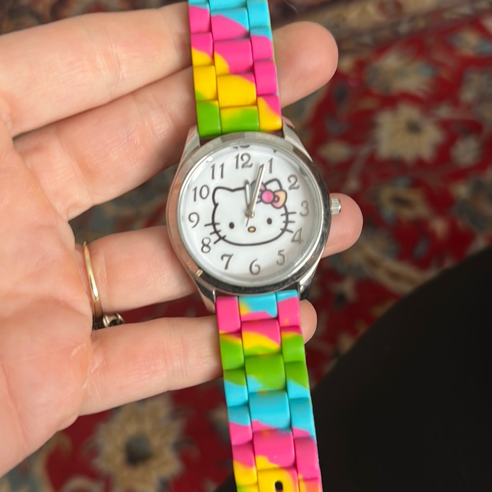 Hello Kitty Watch w/ Rainbow Color Band